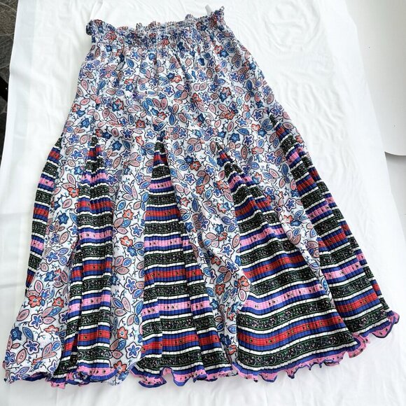 Diane Freis Georgette rare Vintage 80s Pleated Skirt full A-line sz 12 - Picture 8 of 11